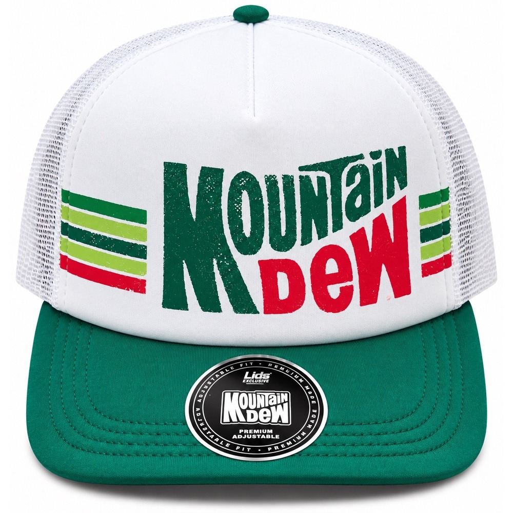 NEW Mountain Dew Show Your Stripes Foam Trucker Hat Lids Exclusive Snapback Y2K